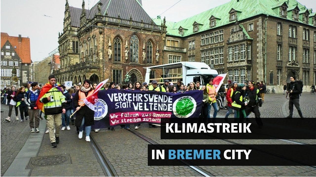 Klimastreik in Bremen: Fridays for Future und BSAG-Beschäftigte fordern gemeinsam besseren ÖPNV