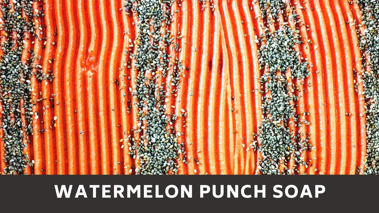 🍉Watermelon punch soap making and cutting - Cold process soap - by The S Soaps