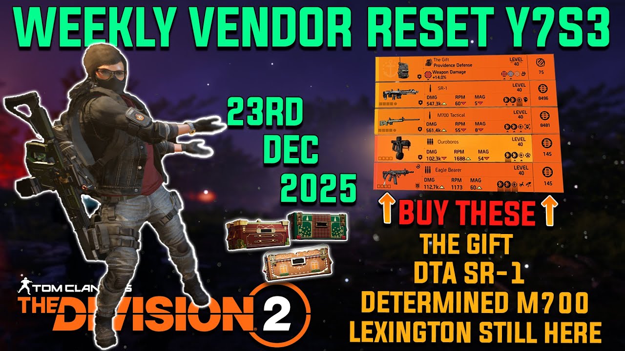 The Division 2 | *WINTER EVENT* 2nd WEEKLY VENDOR RESET Y7S3 | December 23rd 2025