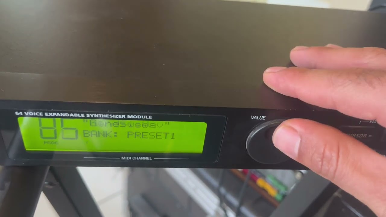 Some pads on the Alesis QSR synth module.