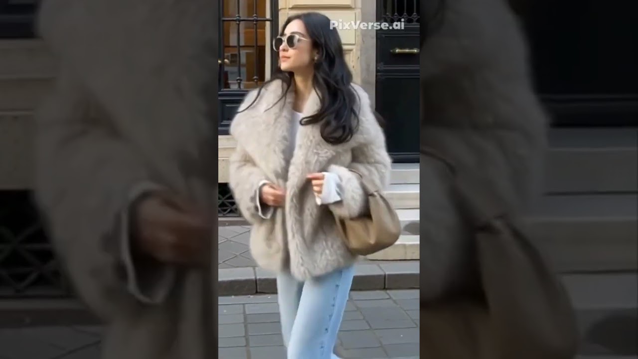 HH Women Fashion Cropped Faux Fur Jacket Coat Long Sleeve Front Snap-button Female Outerwear Chic