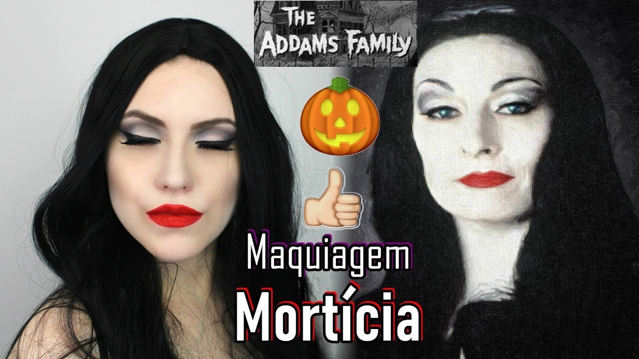 MAQUIAGEM MORTICIA ADDAMS PARA O HALLOWEEN DIA DAS BRUXAS | Mariana Ubertini
