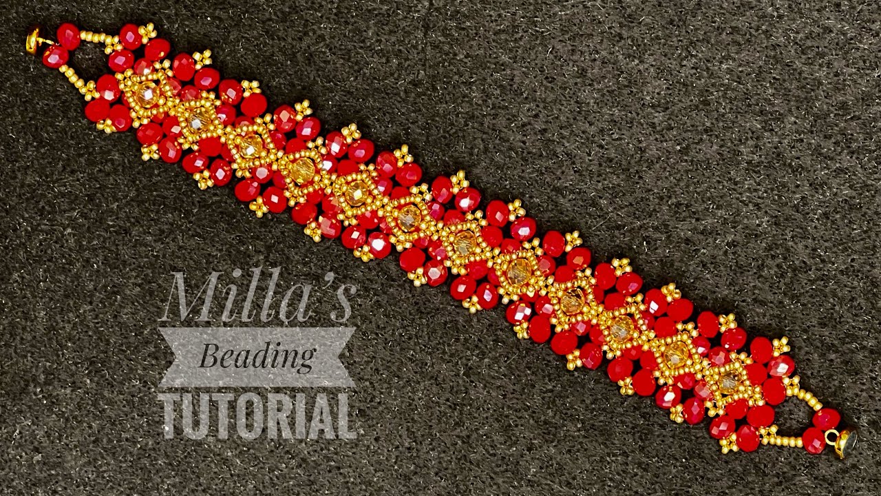 Holidays Beaded Bracelet 💎 #beadingbracelet #beadingtutorial