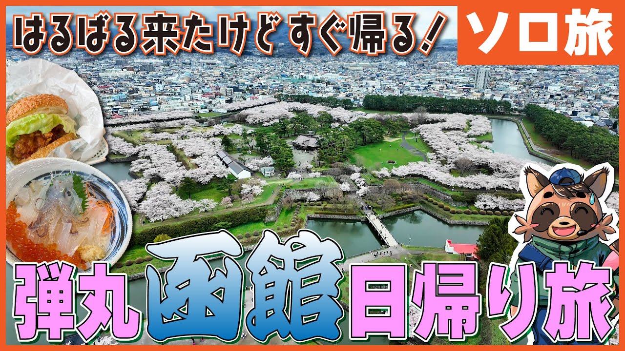 【平日ひとり旅】超弾丸！日帰りで函館の定番スポット＆グルメ巡りまくり！【北海道・函館】