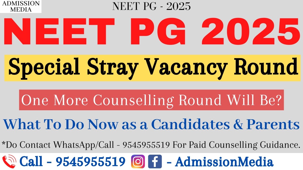 NEET PG 2025 | Special Stray Vacancy Round | Institutional Round in Maharashtra | NEET PG 2026