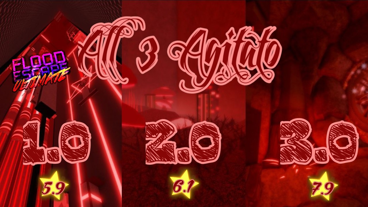 ROBLOX FEU: Agitato 1.0, 2.0 & 3.0 //⭐5.9-7.9⭐// NEW HARDEST MAP!