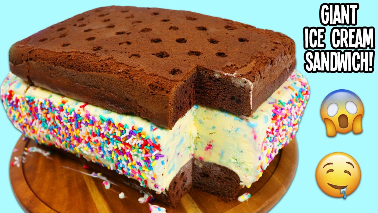 How to Make a GIANT Sprinkle Ice Cream Sandwich!
