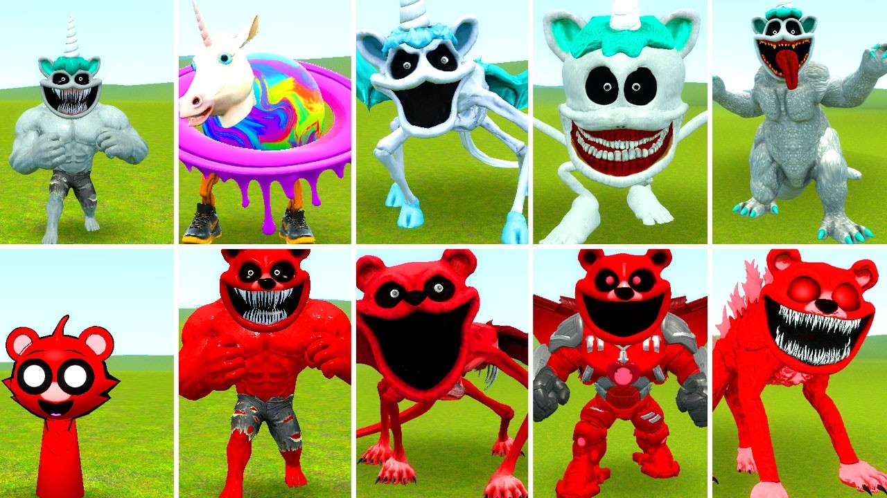 NEW ALL UNICORN SPRUNKI ZOOCHOSIS TAPES 1-5 VS ALL NEW POPPY BEAR TAPES FAMILY In Garry's Mod!...