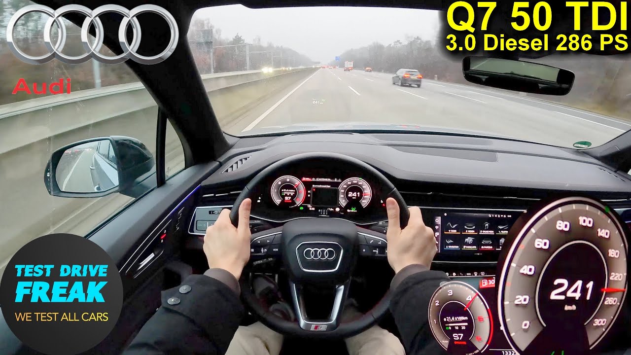 2025 Audi Q7 50 TDI quattro (286 PS) TOPSPEED POV 🚙 Autobahn Drive | No Speed Limit |