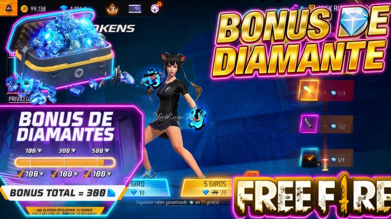 😱 BONUS DE DIAMANTES 💎 SOLO HOY Y LOS PUÑOS DIVERGENTES EN TORRE DE TOKENS EN FREE FIRE 😱