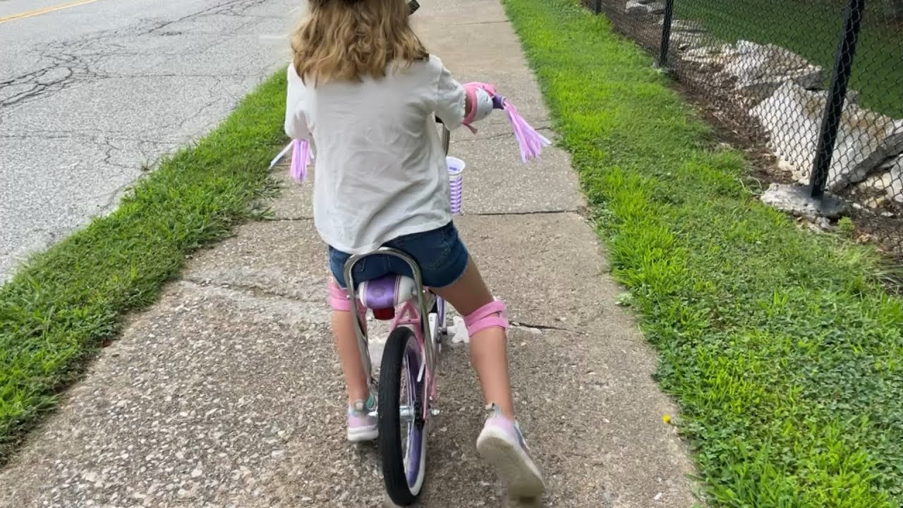 Learning to Ride Her Bike Without Training Wheels!