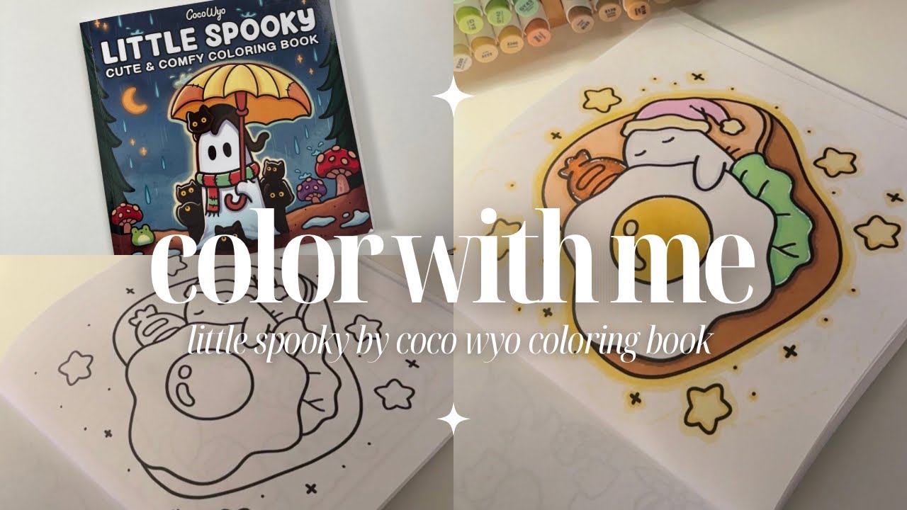 color with me | little spooky coco wyo coloring book | ASMR coloring