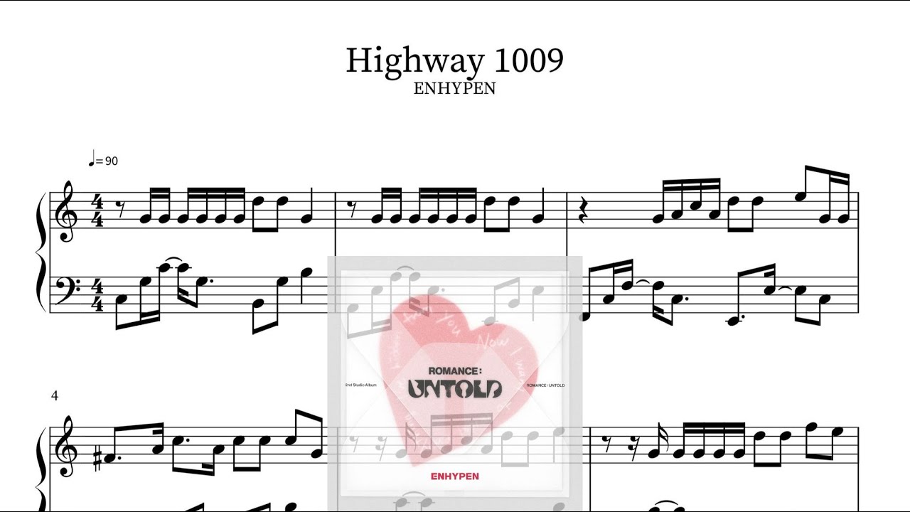 ENHYPEN(엔하이픈) - Highway 1009 Piano Sheet(鋼琴譜피아노 악보)