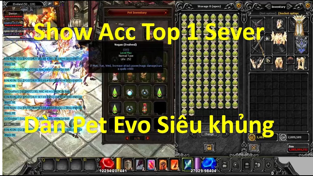 DevilzMU - Review Acc Top 1 Sever - Dàn Pet Evo Siêu khủng