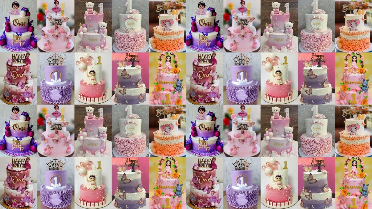 💃1 Year Baby Girl Birthday Cake Designs/First Birthday Cake For Girls/Morden Birthday Cake Ideas