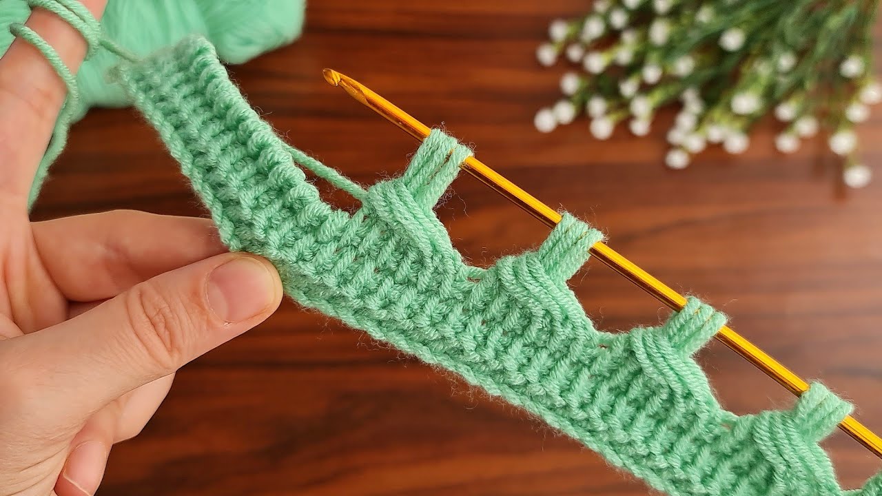 Super Easy Tunisian Knitting Model Çok Kolay Çok Gösterişli Tunus İşi Örgü Modeli Yapımı