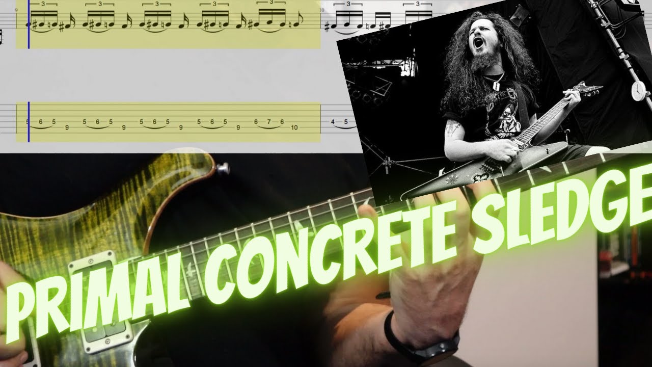 Primal Concrete Sledge (Breakdown and Solo) Guitar Play Through with Guitar Tabs