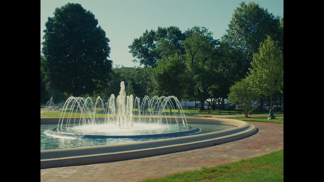 Fountains in Lafayette Park flowing again: Postcard Edition