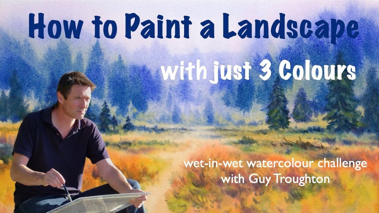 How to Paint a Watercolour Landscape with just Three Colours (Beginner Friendly)