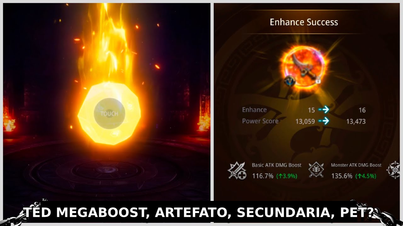 TED MEGABOOST, SECUNDARIA +16, ARTEFATO +15, PET MITICO? - MIR4