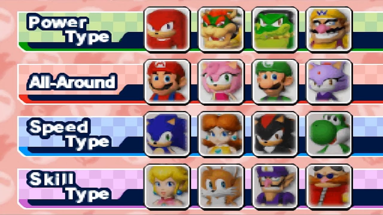 Mario & Sonic at the Olympic Games DS   All Characters