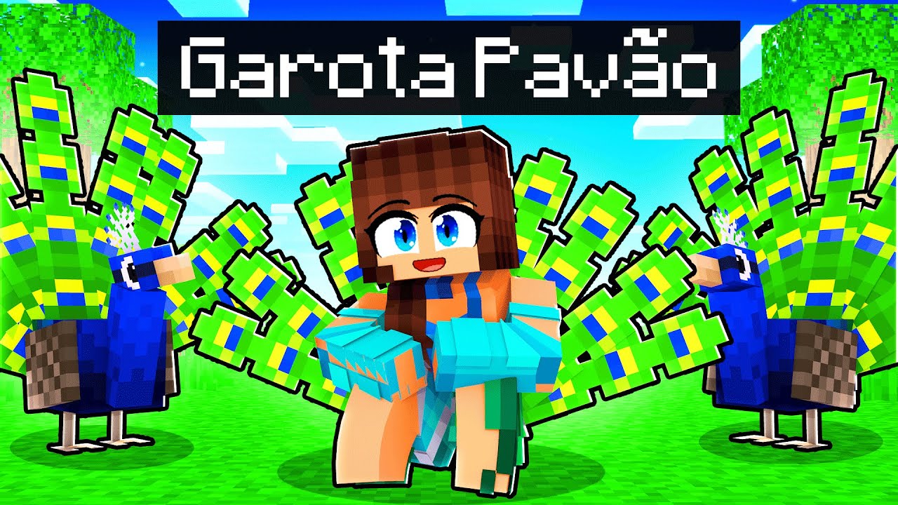 Jogando como GAROTA PAVÃO por 24 HORAS no Minecraft ◂Miika▸