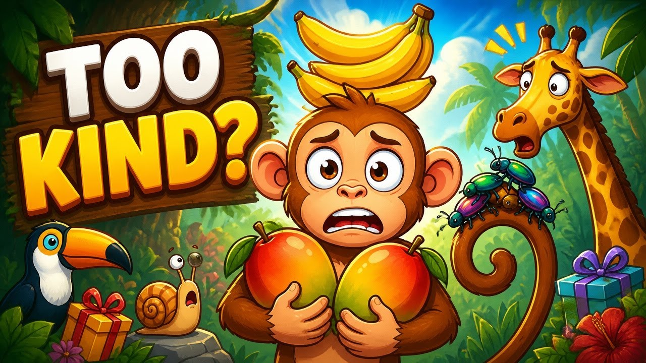 The Monkey Who Shared EVERYTHING! 🐵🍌 | A Funny Story About Generosity