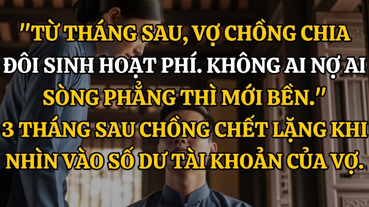 Từ Tháng Sau, Vợ Chồng Chia Đôi Sinh Hoạt Phí. Không Ai Nợ Ai, Sòng Phẳng Thì Mới Bền. 3 Tháng Sau..