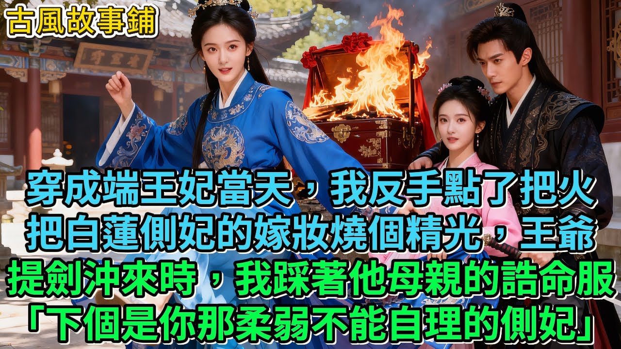 穿成端王妃當天，我反手點了把火把白蓮側妃的嫁妝燒個精光，王爺提劍沖來時，我踩著他母親的誥命服「下個是你那柔弱不能自理的側妃」 #女頻 #有聲小說 #爽文 #完結 #一口氣看完