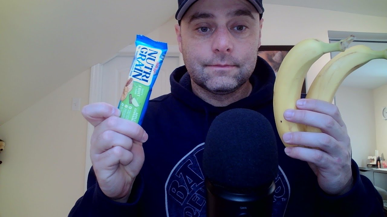 ASMR Eating Bananas and a Nutri Grain Bar