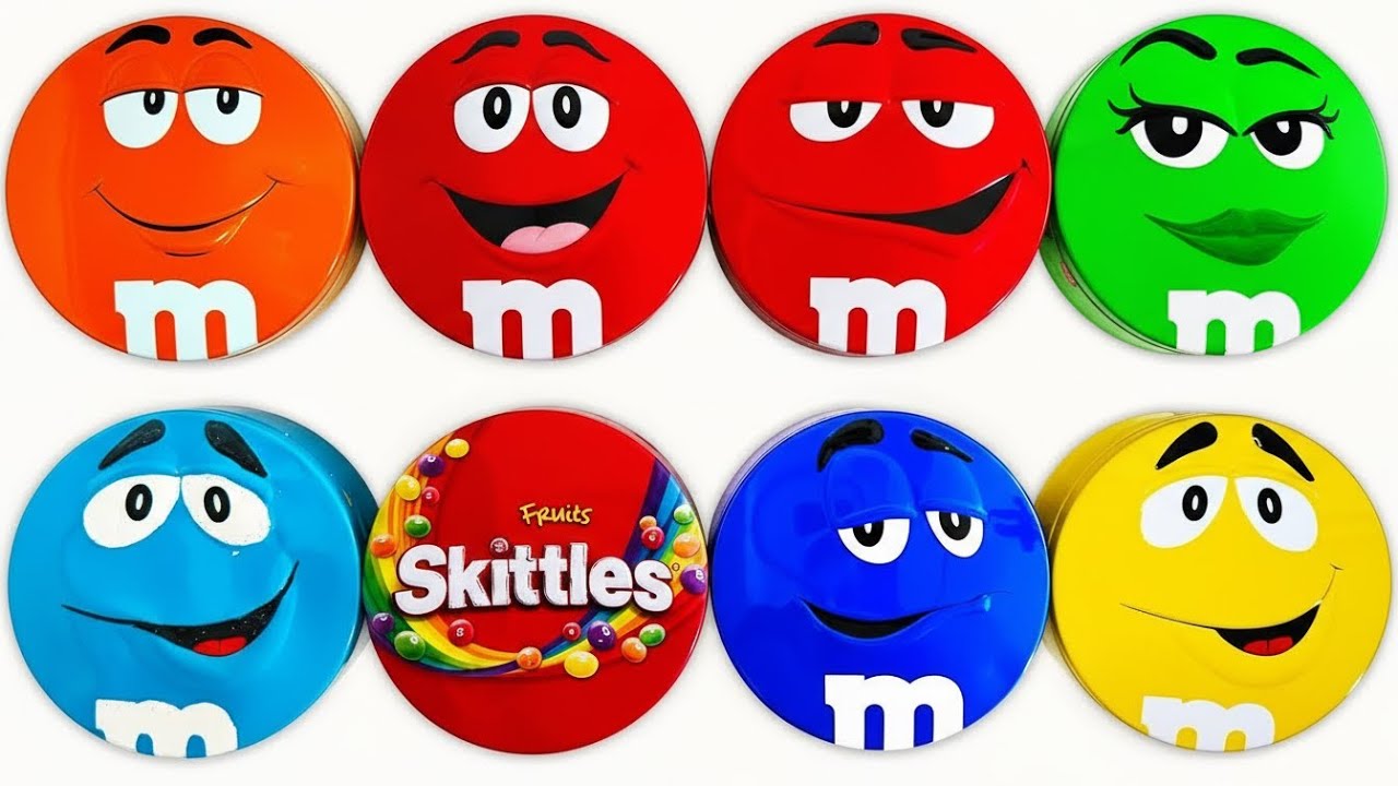 Satisfying SURPRISE Candy Unwrapping of Skittles Chewies and M&M'S From Mysterious Tins