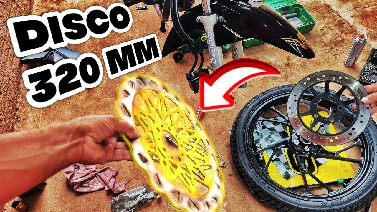 DISCO DIANTEIRO 320MM TITAN HONDA 160 COMO INSTALAR