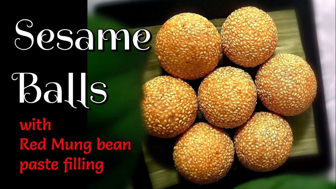 Crispy Sesame Balls Recipe with Easy Red bean Paste Filling Recipe