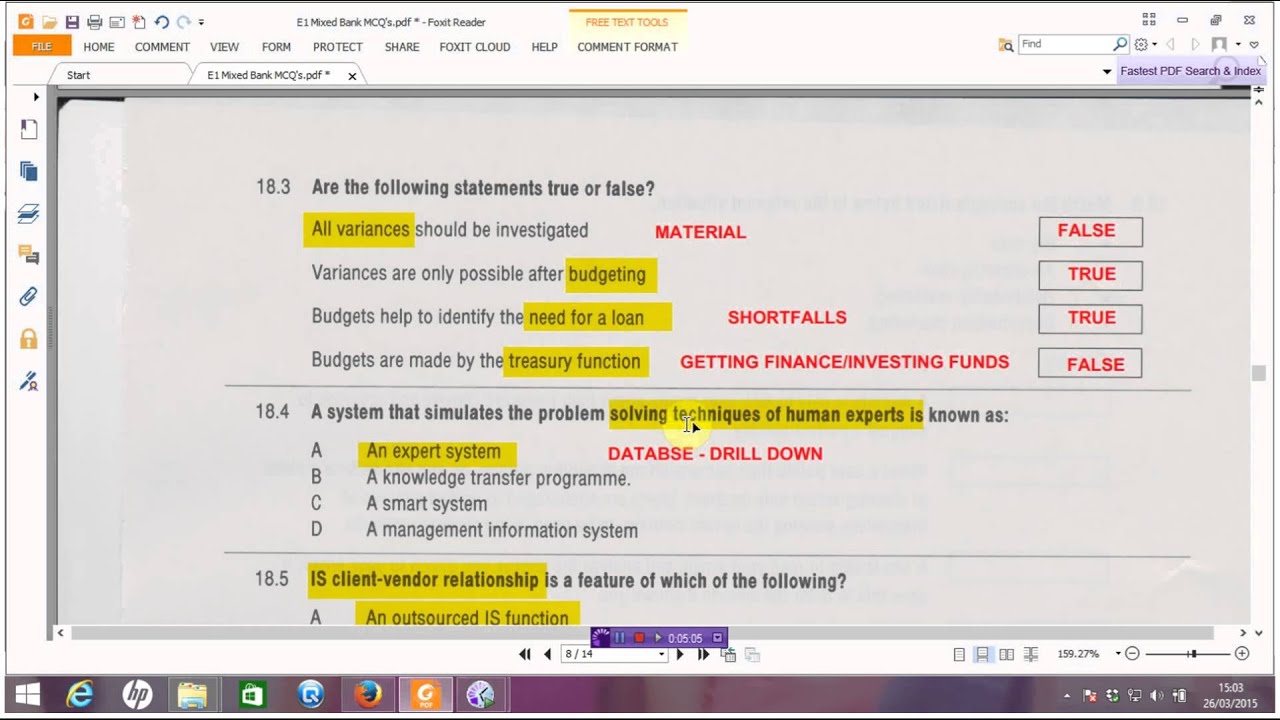 CIMA E1 BPP Mixed Bank 5 Video Tutorial