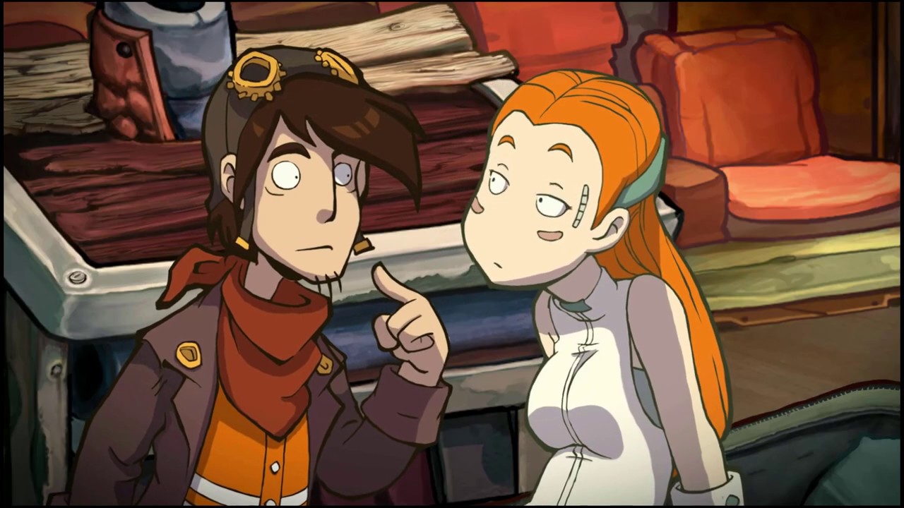 Deponia Walkthrough/Lösung 1.5 - Goal wecken