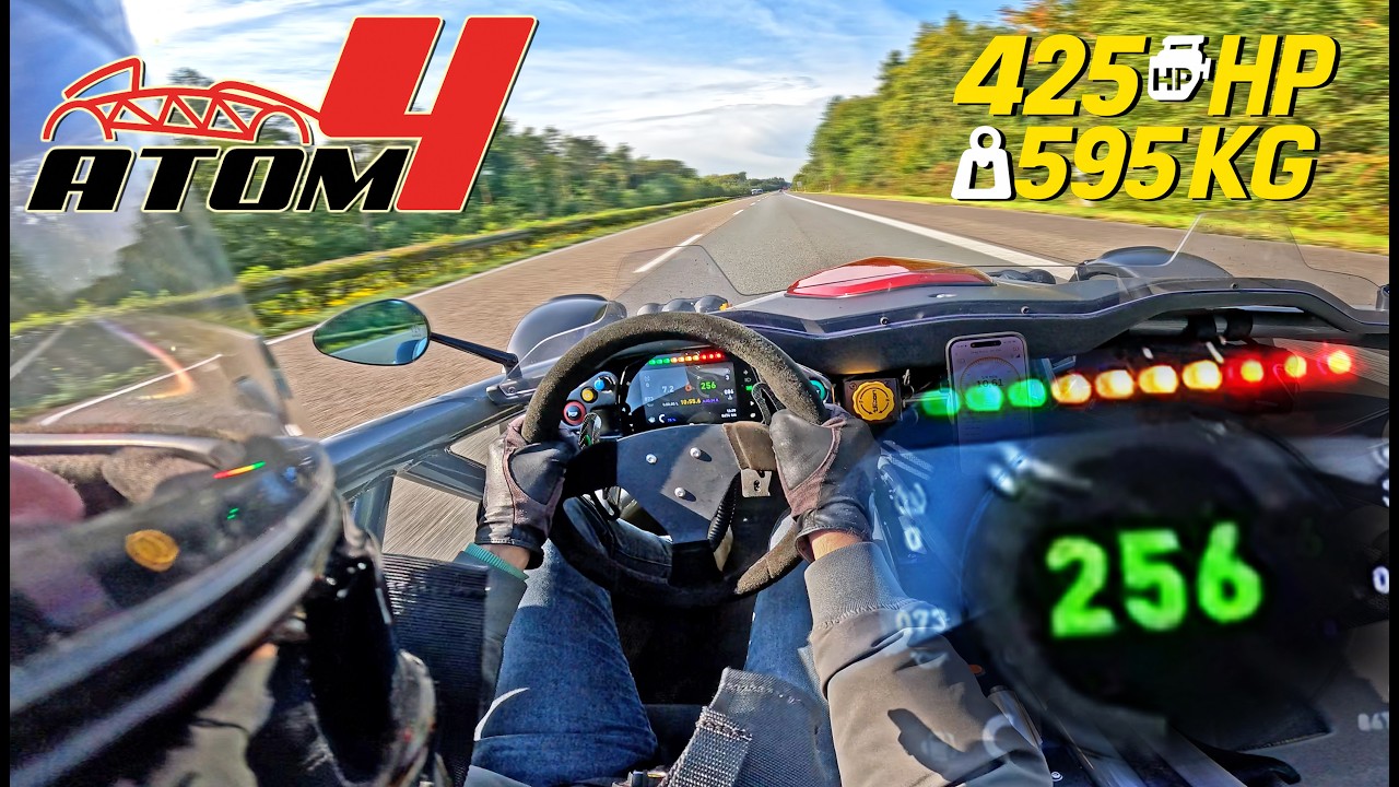 425HP Ariel Atom 4 is a ROCKET on GERMAN AUTOBAHN!