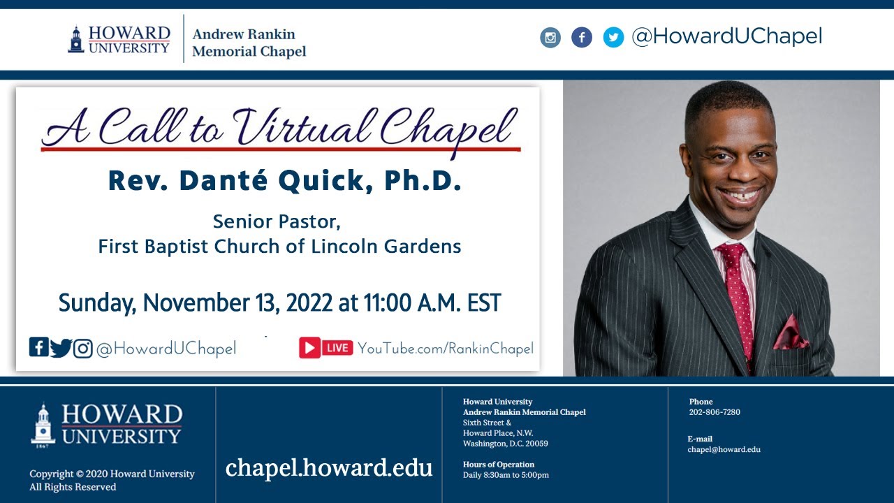 Rev. Danté Quick, Ph.D. | Andrew Rankin Memorial Chapel | Howard University