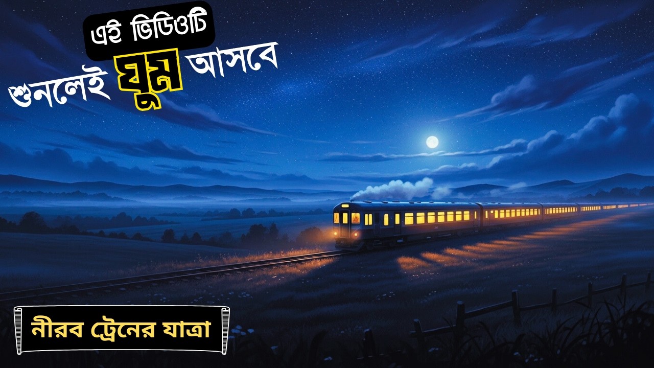 নীরব ট্রেনের মধ্যরাতের যাত্রা: জানালার বাইরে ঘুমন্ত পৃথিবীর গল্প | বাংলা ঘুমের গল্প