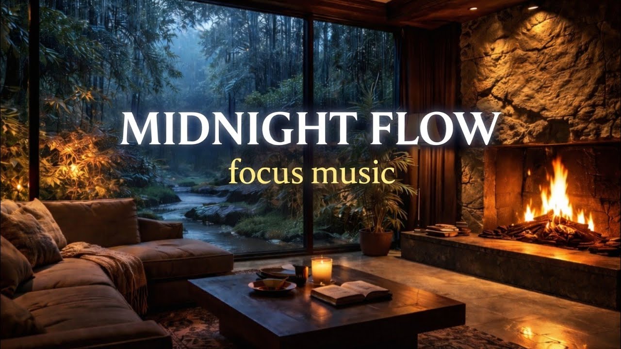 Midnight Flow | Rainy Cabin Focus Music for Studying & Coding (1 Hour)