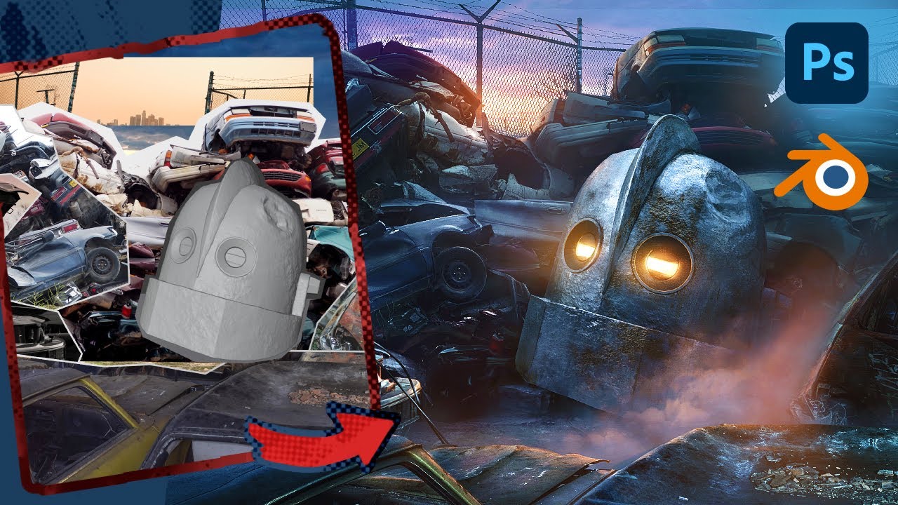 The Iron Giant Photoshop Manipulation Tutorial / Time Lapse