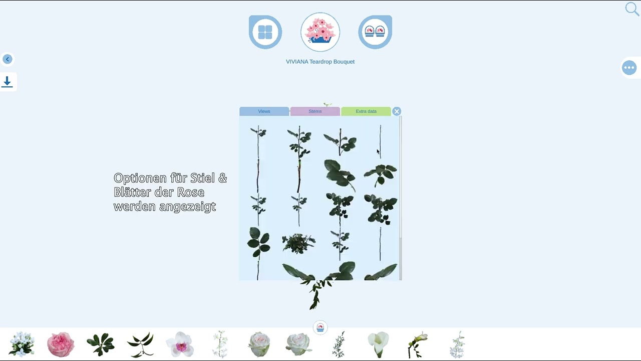 Ansichten, Stiele und Bl&auml;tter | Flower Architect Demo (DE)