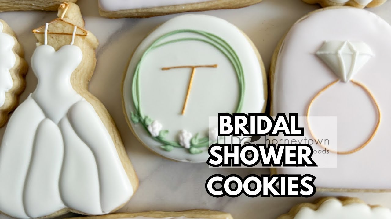 Decorate bridal shower royal icing sugar cookies with me!
