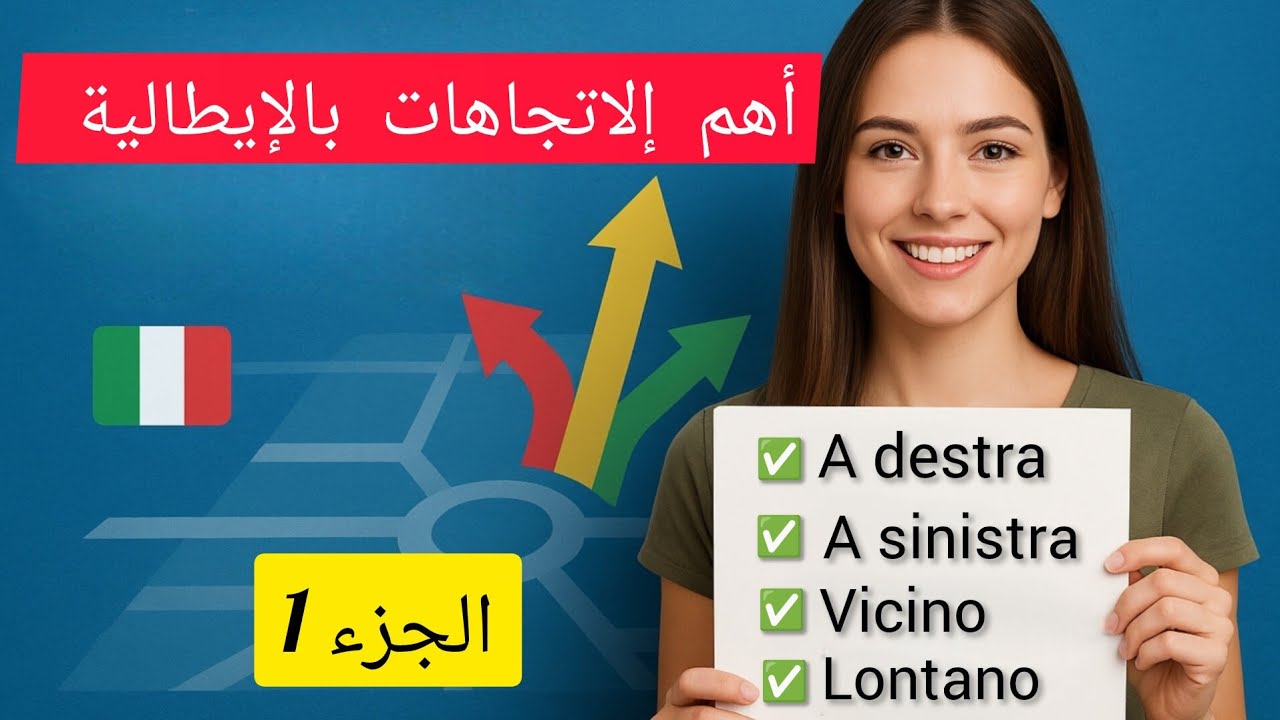 تعلم الإتجاهات بالإيطالية 🇮🇹 مع جمل بسيطة الفهم 
