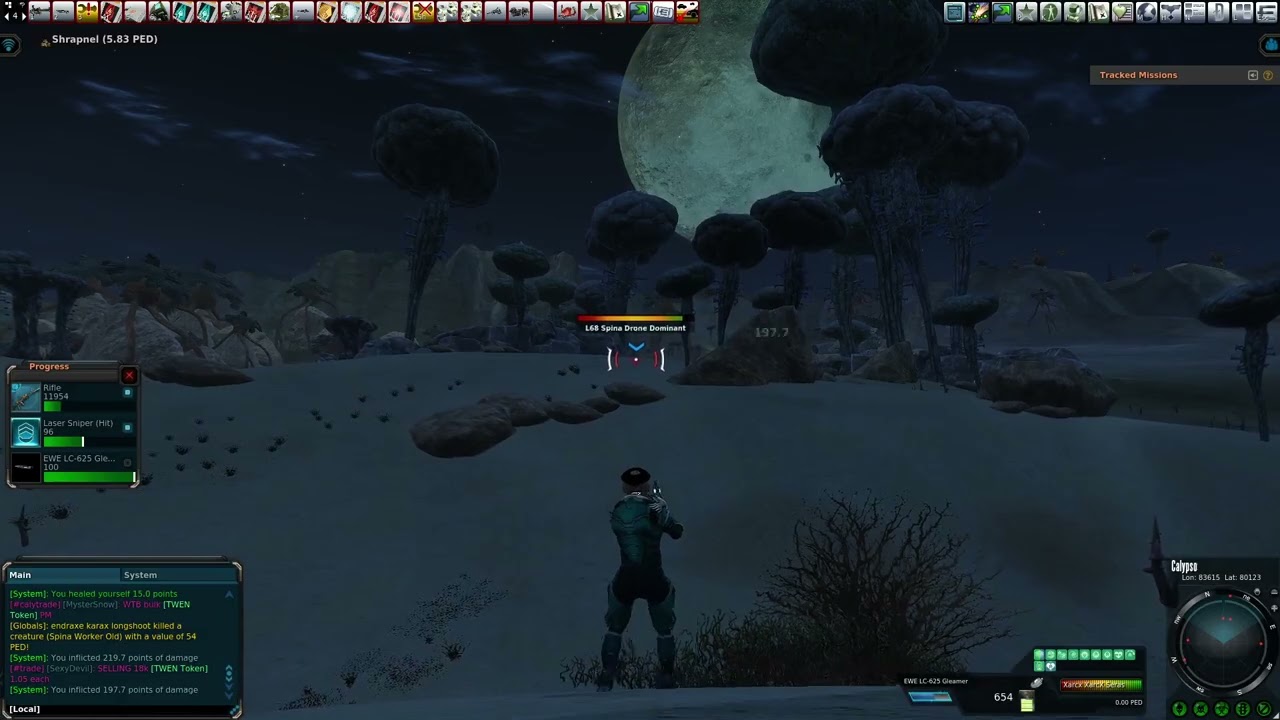 Entropia Universe - Hunting new L68 Spina Drone mob