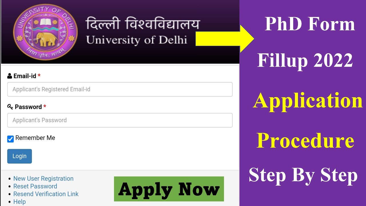 Delhi University PhD Form Fill Up 2022 // Application Process Step By Step