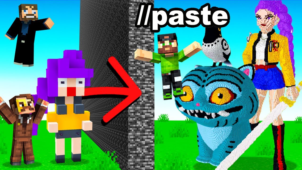 Using //PASTE in a PICKLE Build Battle (Minecraft)