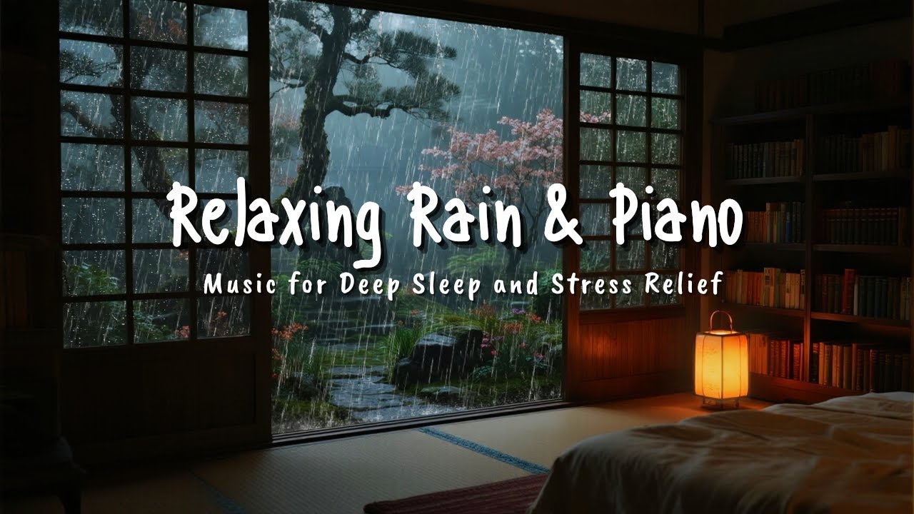 Fall Asleep Fast with Soft Rain 🌧️ Gentle Piano Music for Calm Nights and Deep Sleep