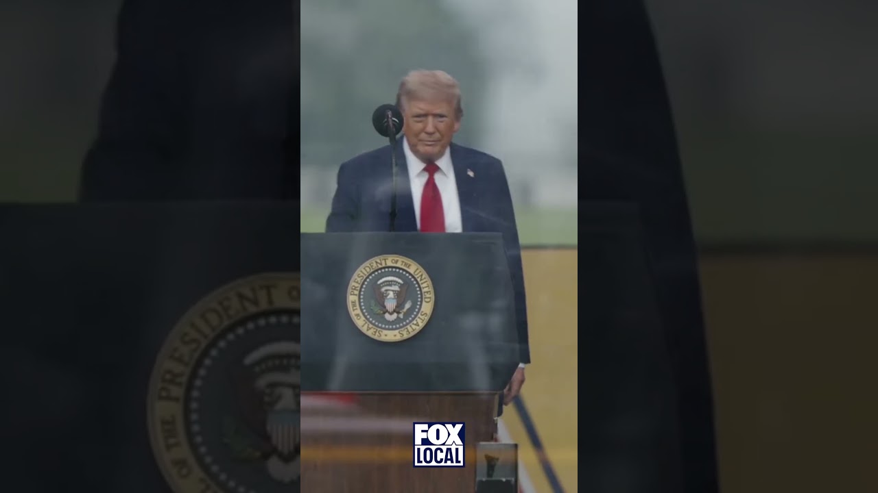 President Donald Trump arrives at the Army 250th Anniversary Parade