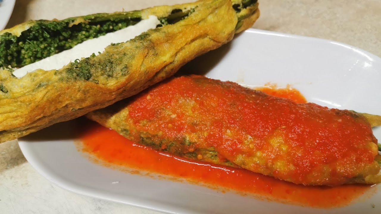 Huazontles rellenos de queso...