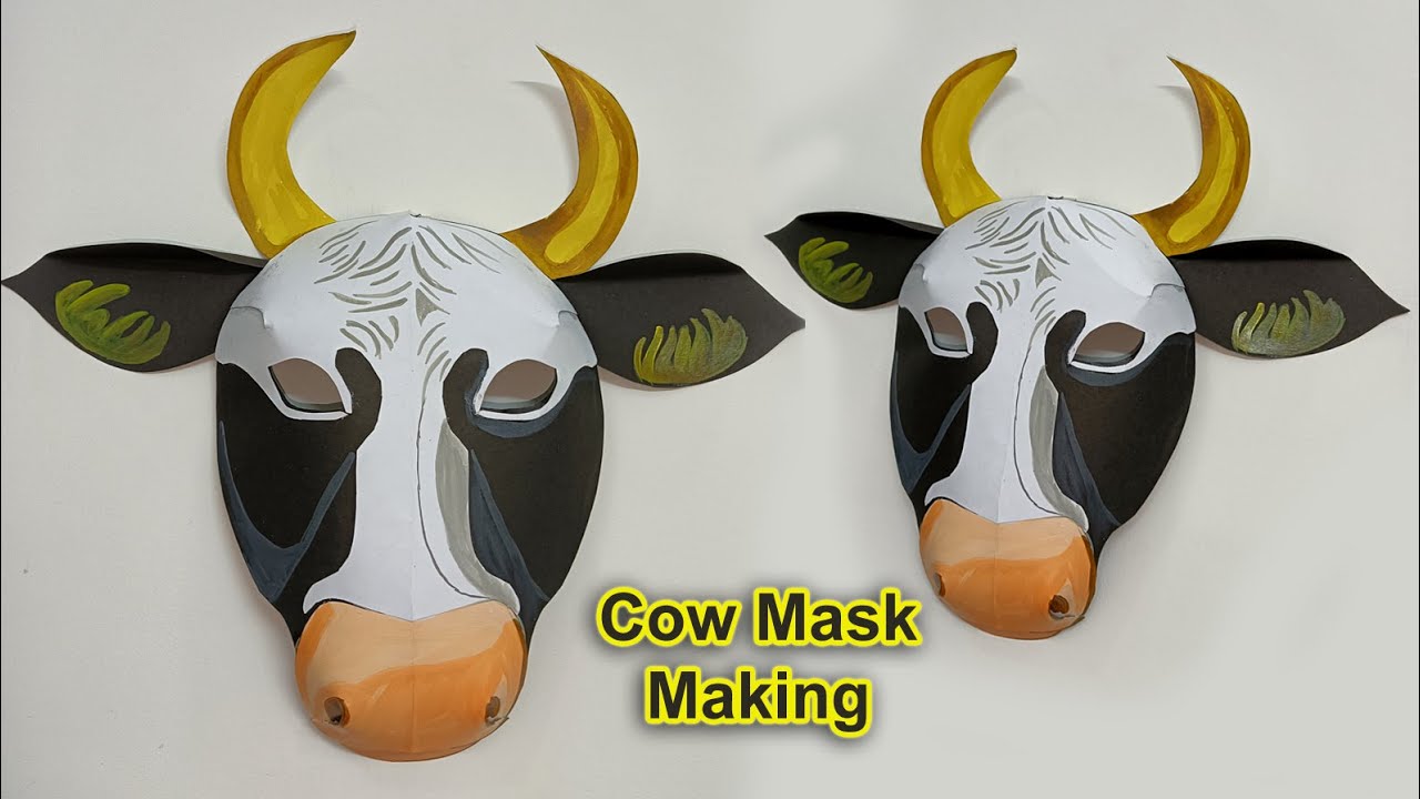 how to make a cow mask | cow mask craft | animal mask craft | farm animal mask | school projects
